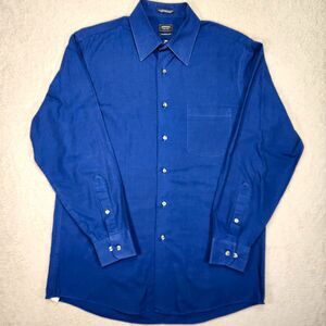 Arrow Mens Classic Fit Dress Shirt Wrinkle Resistant Blue 15-15 1/2 32/33 Pocket